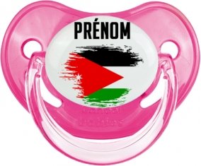 Drapeau effet pinceau Jordan avec prénom Sucette Physiologique Rose classique