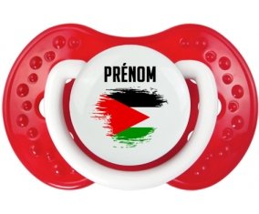 Drapeau effet pinceau Jordan avec prénom Sucette LOVI Dynamic Blanc-rouge classique