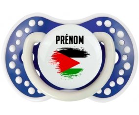Drapeau effet pinceau Jordan avec prénom Sucette LOVI Dynamic Bleu-marine phosphorescente