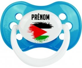 Drapeau effet pinceau Jordan avec prénom Tétine Anatomique Cyan classique