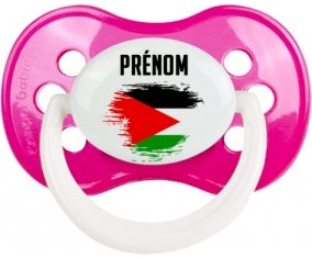 Drapeau effet pinceau Jordan avec prénom Tétine Anatomique Rose foncé classique