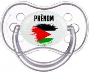 Drapeau effet pinceau Jordan avec prénom Tétine Anatomique Transparente classique