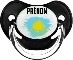 Drapeau effet pinceau Kazakhstan avec prénom Sucette Physiologique Noir classique
