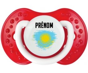 Drapeau effet pinceau Kazakhstan avec prénom Sucette LOVI Dynamic Blanc-rouge classique