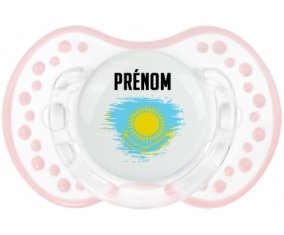 Drapeau effet pinceau Kazakhstan avec prénom Sucette LOVI Dynamic Retro-blanc-rose-tendre classique
