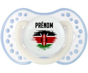 Drapeau effet pinceau Kenya avec prénom Sucete LOVI Dynamic Blanc-cyan classique