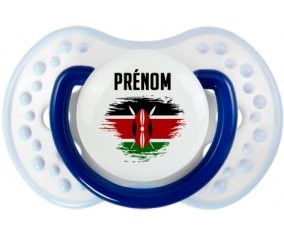 Drapeau effet pinceau Kenya avec prénom Sucete LOVI Dynamic Marine-blanc-bleu classique