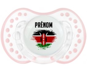 Drapeau effet pinceau Kenya avec prénom Sucete LOVI Dynamic Retro-blanc-rose-tendre classique