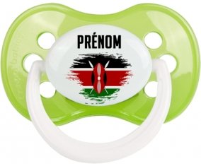 Drapeau effet pinceau Kenya avec prénom Sucete Anatomique Vert classique