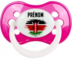 Drapeau effet pinceau Kenya avec prénom Sucete Anatomique Rose foncé classique