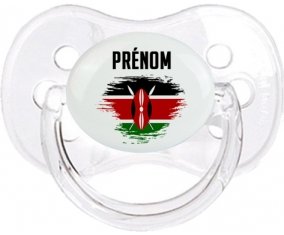 Drapeau effet pinceau Kenya avec prénom Sucete Cerise Transparent classique