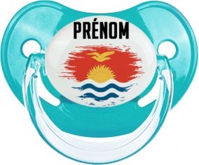 Drapeau effet pinceau Kiribati avec prénom : Sucette Physiologique personnalisée