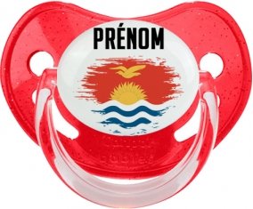 Drapeau effet pinceau Kiribati avec prénom Sucete Physiologique Rouge à paillette