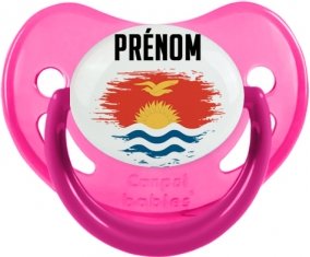 Drapeau effet pinceau Kiribati avec prénom Sucete Physiologique Rose phosphorescente
