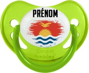 Drapeau effet pinceau Kiribati avec prénom Sucete Physiologique Vert phosphorescente