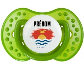 Drapeau effet pinceau Kiribati avec prénom Tétine LOVI Dynamic Vert classique