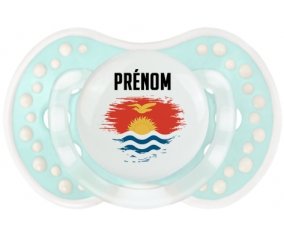 Drapeau effet pinceau Kiribati avec prénom Tétine LOVI Dynamic Retro-turquoise-lagon classique