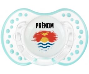 Drapeau effet pinceau Kiribati avec prénom Tétine LOVI Dynamic Retro-blanc-lagon classique