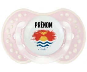 Drapeau effet pinceau Kiribati avec prénom Tétine LOVI Dynamic Retro-rose-tendre classique