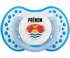 Drapeau effet pinceau Kiribati avec prénom Tétine LOVI Dynamic Blanc-bleu phosphorescente