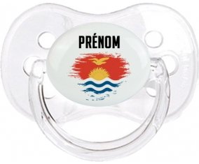 Drapeau effet pinceau Kiribati avec prénom Sucette Cerise Transparent classique