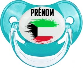 Drapeau effet pinceau Koweit avec prénom : Sucette Physiologique personnalisée