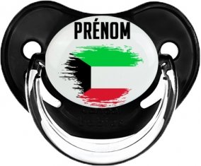 Drapeau effet pinceau Koweit avec prénom Sucette Physiologique Noir classique