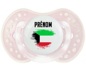 Drapeau effet pinceau Koweit avec prénom Sucette LOVI Dynamic Retro-rose-tendre classique