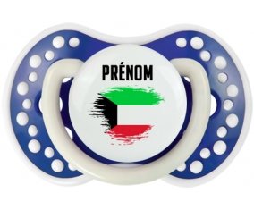 Drapeau effet pinceau Koweit avec prénom Sucette LOVI Dynamic Bleu-marine phosphorescente
