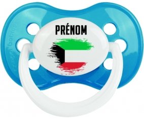 Drapeau effet pinceau Koweit avec prénom Tétine Anatomique Cyan classique