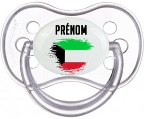 Drapeau effet pinceau Koweit avec prénom Tétine Anatomique Transparente classique
