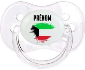 Drapeau effet pinceau Koweit avec prénom Sucette Cerise Transparent classique