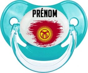 Drapeau effet pinceau Kirghizistan avec prénom : Sucette Physiologique personnalisée