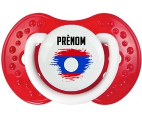 Drapeau effet pinceau Laos avec prénom Sucete LOVI Dynamic Blanc-rouge classique