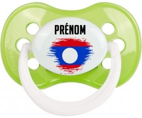 Drapeau effet pinceau Laos avec prénom Sucete Anatomique Vert classique