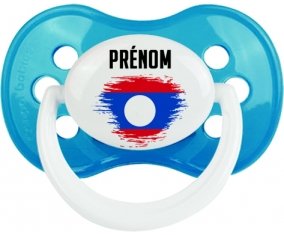 Drapeau effet pinceau Laos avec prénom Sucete Anatomique Cyan classique