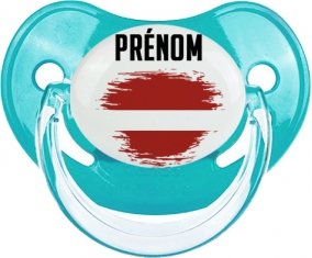 Drapeau effet pinceau Lettonie avec prénom : Sucette Physiologique personnalisée
