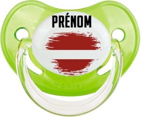 Drapeau effet pinceau Lettonie avec prénom Sucete Physiologique Vert classique