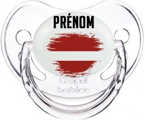 Drapeau effet pinceau Lettonie avec prénom Sucete Physiologique Transparent classique