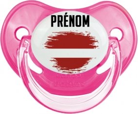 Drapeau effet pinceau Lettonie avec prénom Sucete Physiologique Rose classique