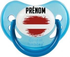 Drapeau effet pinceau Lettonie avec prénom Sucete Physiologique Bleue phosphorescente
