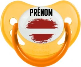 Drapeau effet pinceau Lettonie avec prénom Sucete Physiologique Jaune phosphorescente