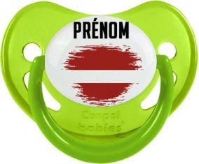 Drapeau effet pinceau Lettonie avec prénom Sucete Physiologique Vert phosphorescente