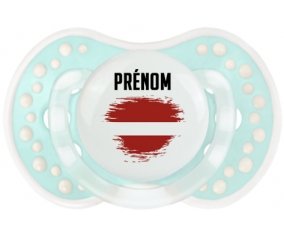 Drapeau effet pinceau Lettonie avec prénom Tétine LOVI Dynamic Retro-turquoise-lagon classique