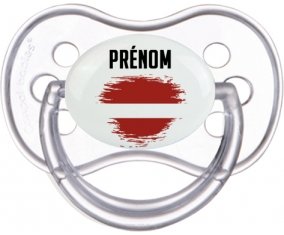Drapeau effet pinceau Lettonie avec prénom Sucette Anatomique Transparente classique