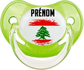 Drapeau effet pinceau Liban avec prénom Sucette Physiologique Vert classique