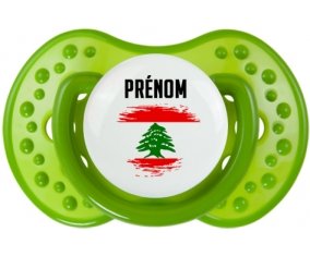 Drapeau effet pinceau Liban avec prénom : Sucette LOVI Dynamic personnalisée