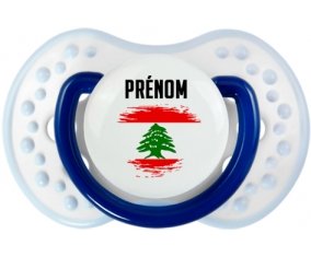 Drapeau effet pinceau Liban avec prénom Sucette LOVI Dynamic Marine-blanc-bleu classique