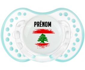 Drapeau effet pinceau Liban avec prénom Sucette LOVI Dynamic Retro-blanc-lagon classique
