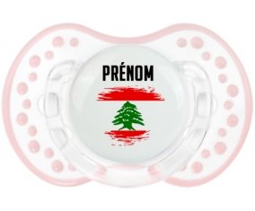 Drapeau effet pinceau Liban avec prénom Sucette LOVI Dynamic Retro-blanc-rose-tendre classique